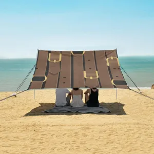 Pattern with Leather Straps Beach Camping Tent Sun Shelter for Whole Family, Beach Shade Canopy with UPF50  UV Protection,Easy Set Up and Carry,Outdoor Shade for Trips, Fishing, Backyard Fun Pi