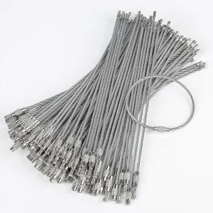 Pawfly 6 Inch Wire Keychain Cable Large Stainless Steel Key Ring Loop for Outdoor Hiking Connectable Luggage Tag Keeper