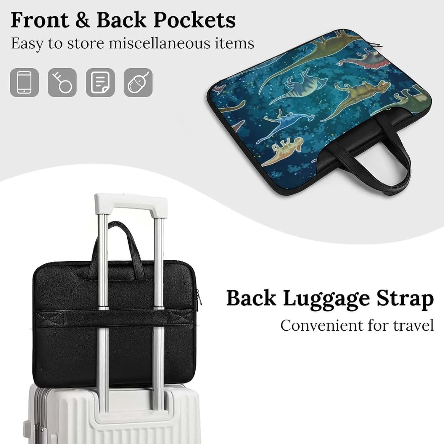 Penguin Bird Handheld Single Shoulder Crossbody Laptop Bag Unisex