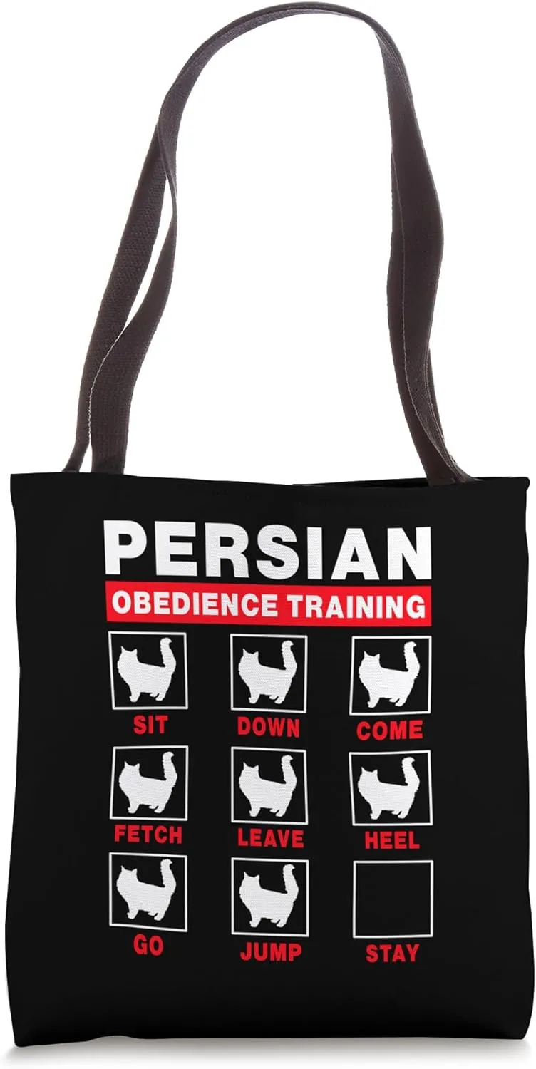 Persian Cat Obedience Training Funny Kitten Lover Tote Bag