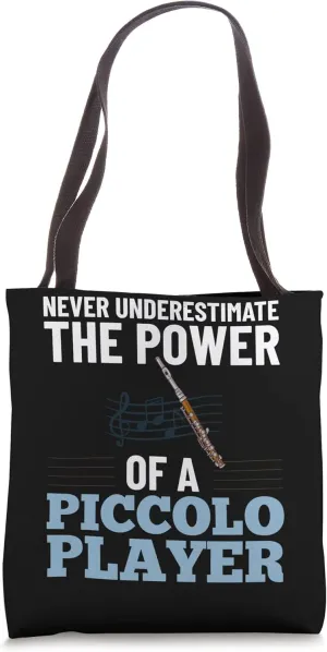 Piccolo Instrument Music Flute Player Beginner Lesson Tote Bag