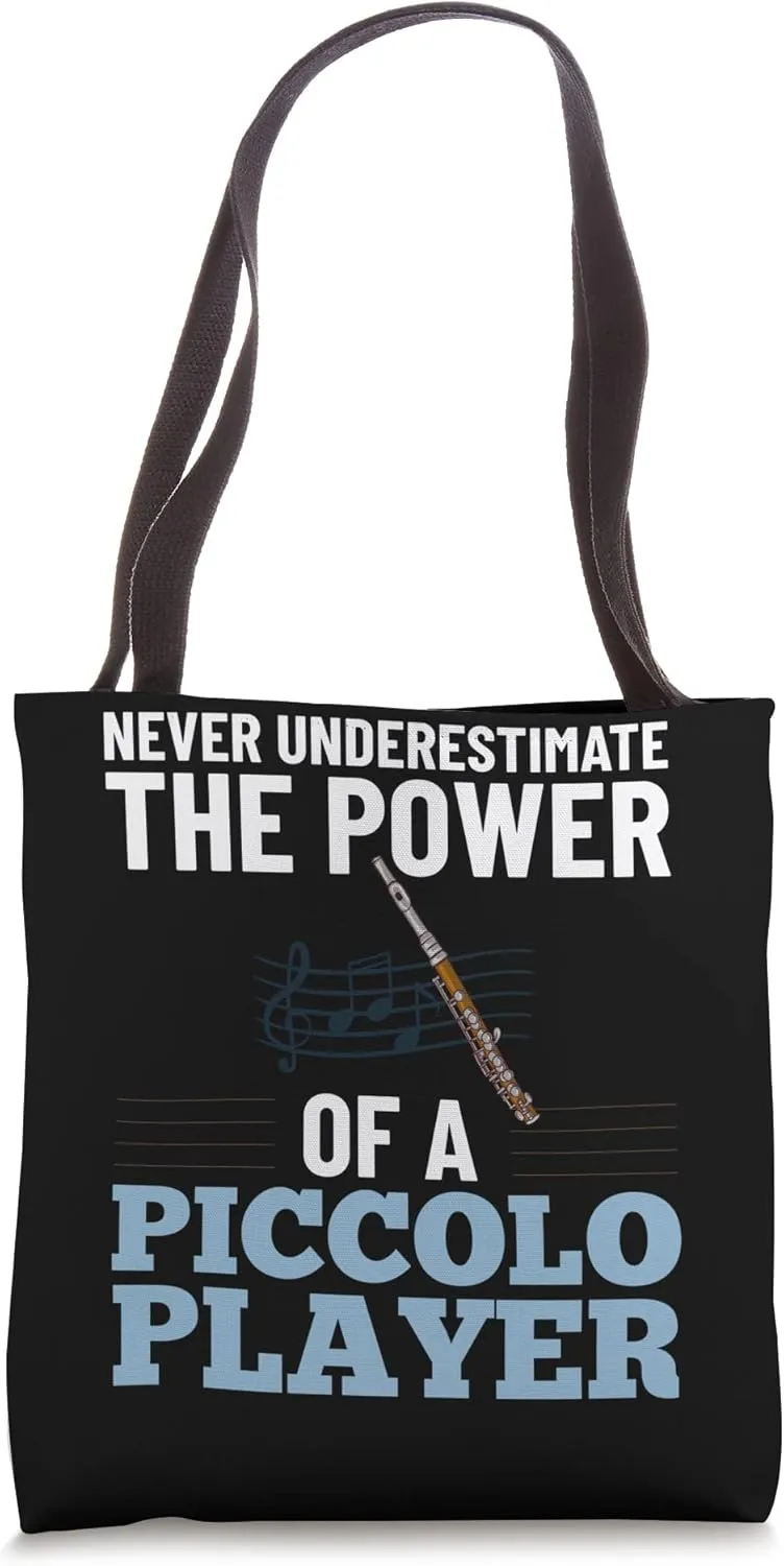 Piccolo Instrument Music Flute Player Beginner Lesson Tote Bag