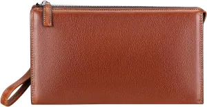 PIJUSHI Genuine Leather Mens Clutch Purse Bag Wallet Wrist Hand Purse Organized