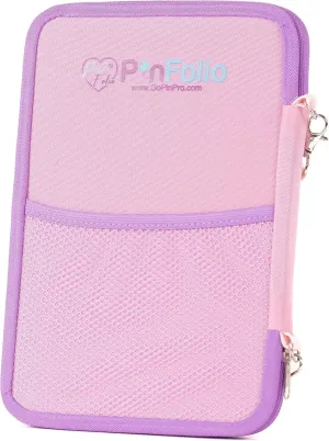 PinFolio Classic Pin Display Bag, Lightweight Sports Pin Book Designed for Storage & Easy Trading Up to 100 1-Inch Enamel Pins (Pink & Lavender)