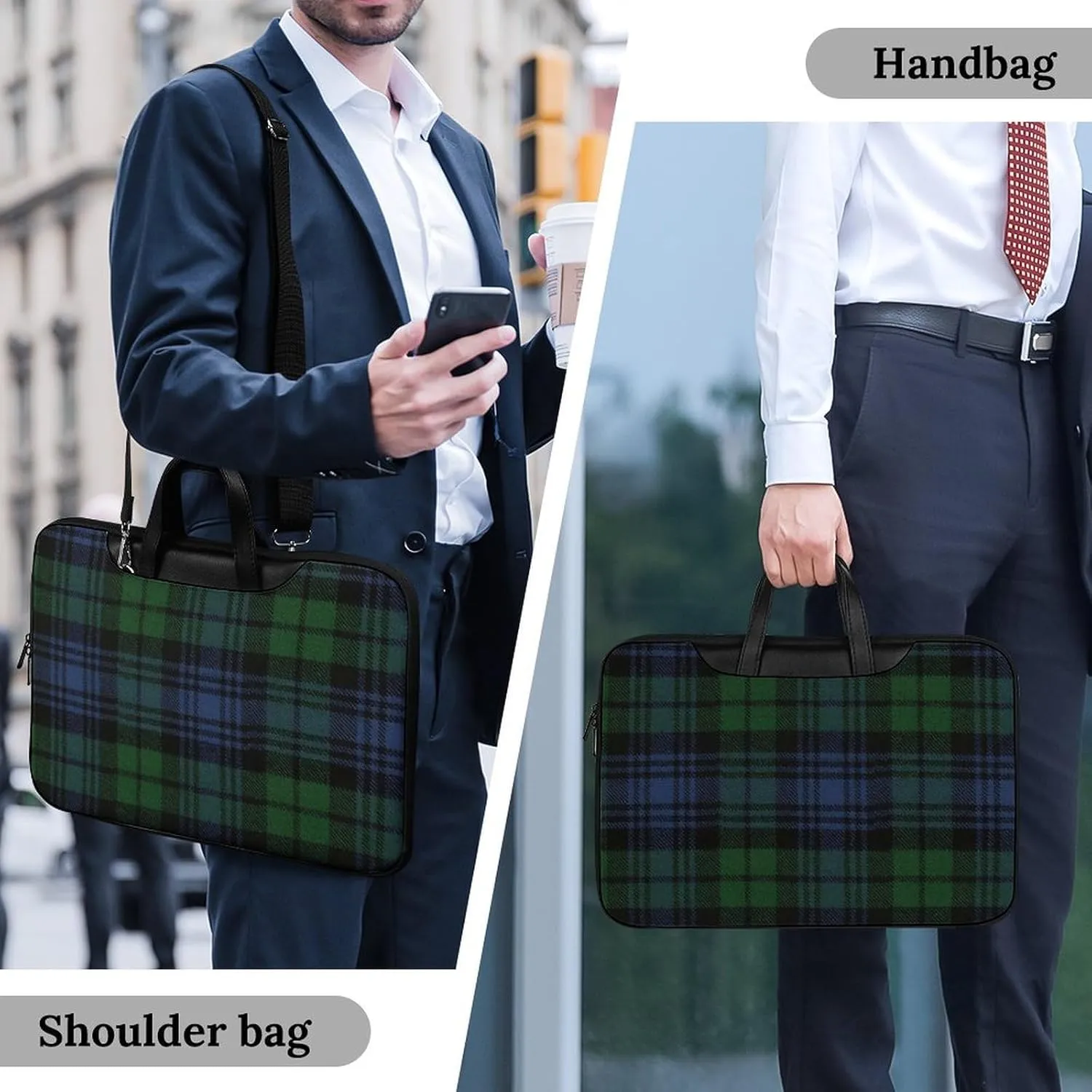 Pink Black Gray Argyle Handheld Single Shoulder Crossbody Laptop Bag Unisex