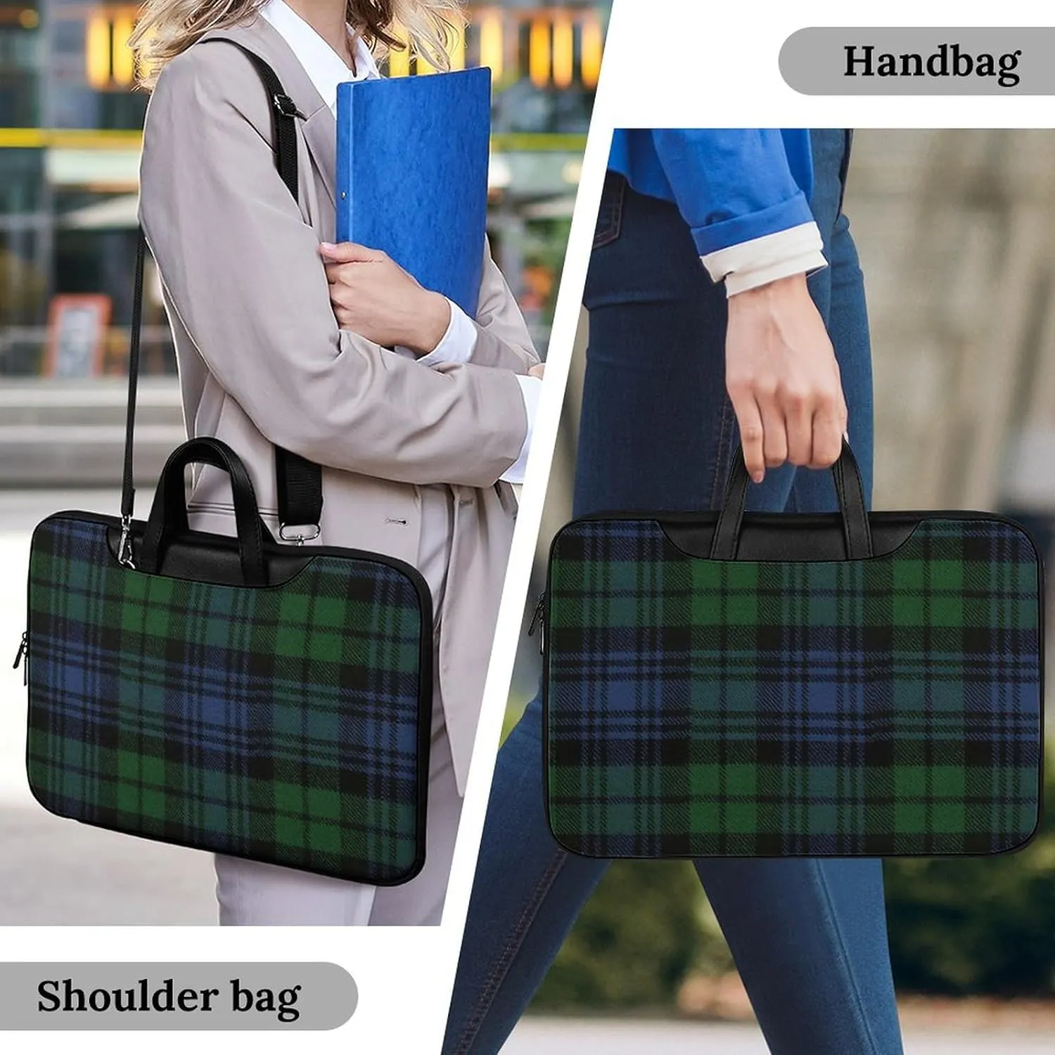 Pink Black Gray Argyle Handheld Single Shoulder Crossbody Laptop Bag Unisex