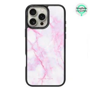 Pink White - iPhone 16 Pro Max Frosted Black Bumper MagSafe Case