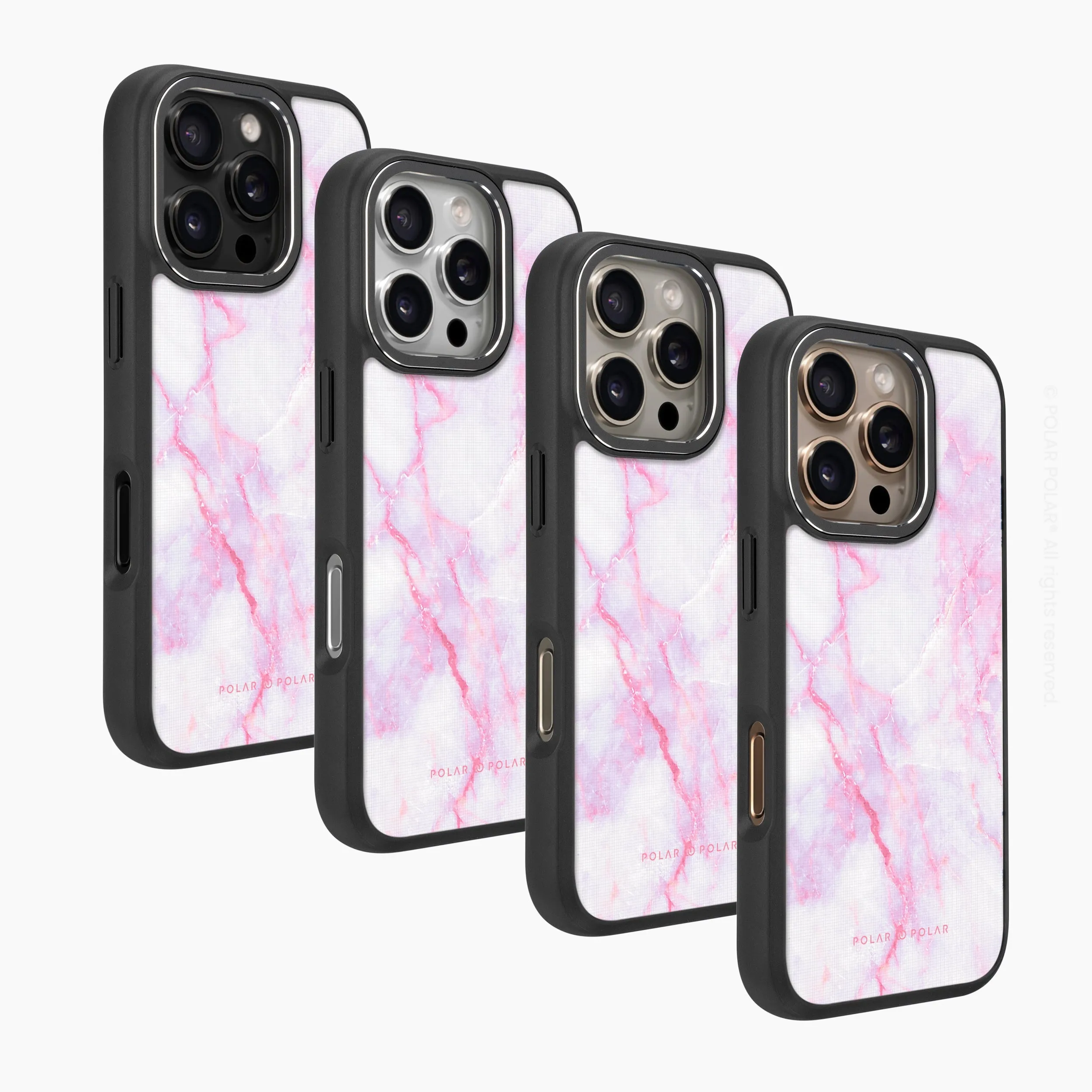 Pink White - iPhone 16 Pro Max Frosted Black Bumper MagSafe Case