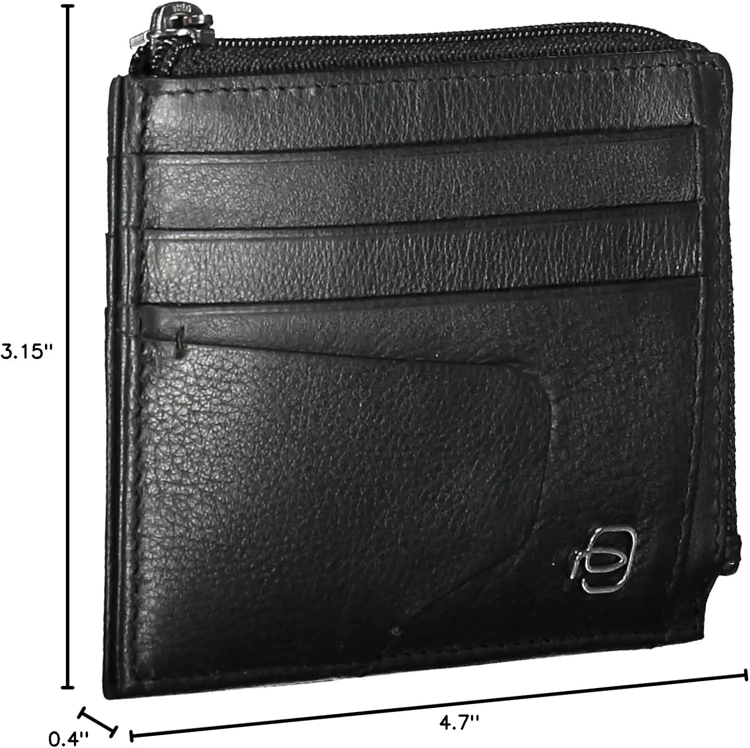 Piquadro Men's Akron Coin and Credit Card Holder, Black