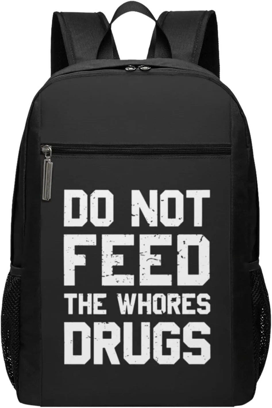 Please Do Not Feed The Whores Drugs Travel Laptop Backpack, Business Anti Theft Slim Sturdy Laptops Backpacks, College Computer Bag Gift for Men & Women Fits 17 Inch Notebook,Black
