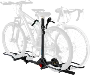 POLESTAR Hitch Mounted 2-Bike Rack, 200lbs Capacity Bike Rack Hitch with Lock, 2" Receiver Foldable Platform Mount for E-Bike, Up to 5" Fat Tire Bicycle and Standard, fit Car Trucks SUVs RVs Trailer