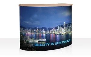 Pop-Up Branded Exhibition Counter with Built-in Shelves