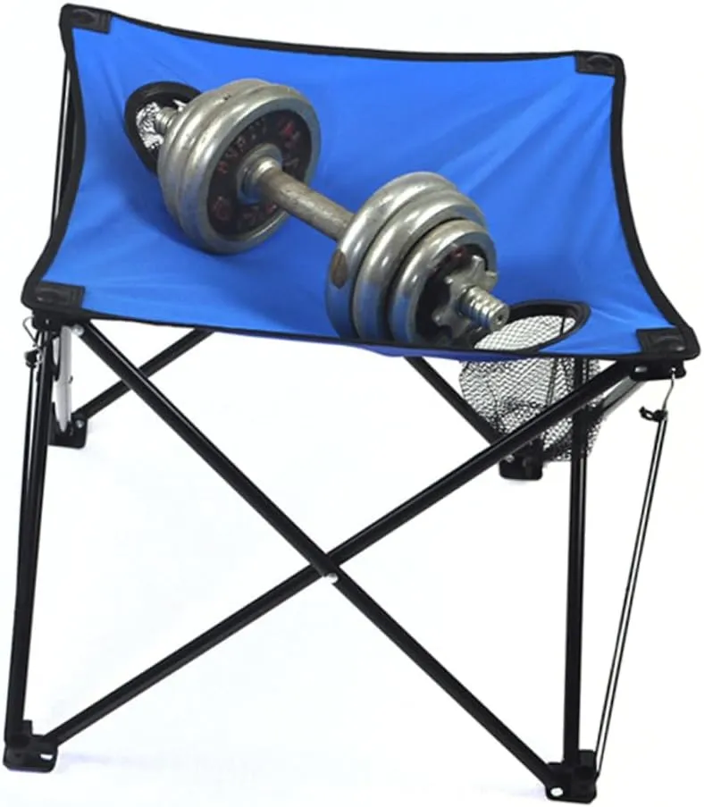 POPETPOP Outdoor Folding Table with Cup Holders Compact Lightweight Travel Desk for Camping Picnics and Bbqs Ultralight Up Design for Easy Portability Blue
