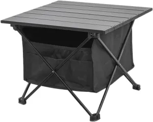 POPETPOP Portable Tailgating Folding Table Storage Bag Compact Outdoor Picnic Desk for Barbecue Beach Party and Camping High Stability Anti-Slip Foot Pads for Family and Friends