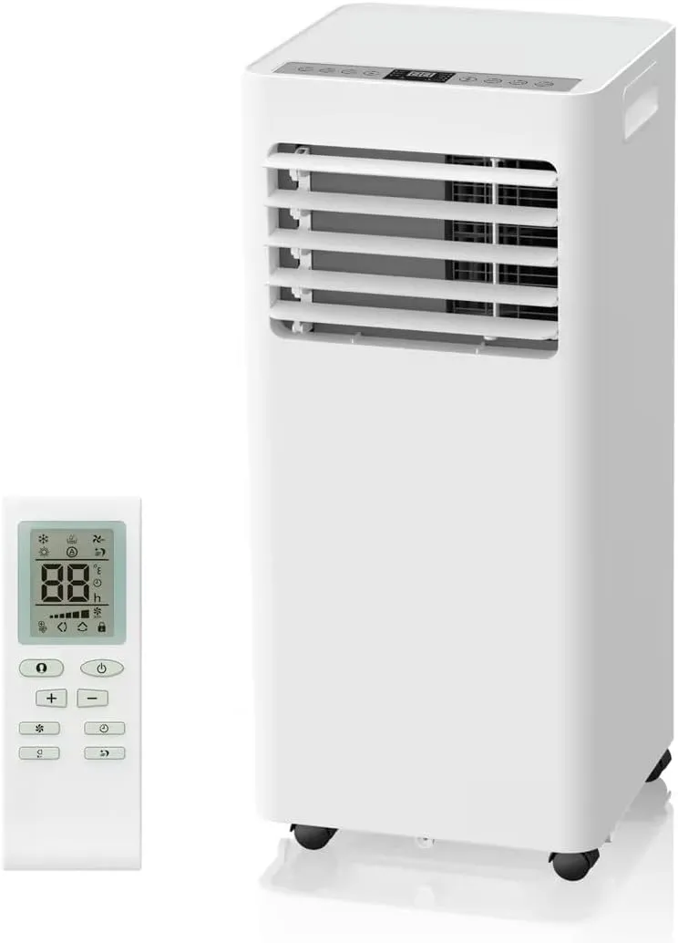 Portable Air Conditioners 8000 BTU,Quiet Portable AC Units for Rooms 3-IN-1 Cools Up to 375 Sq.Ft with Dehumidifier,Fan,Remote Control,24H Timer,Sleep Mode,Portable Cooling Conditioner for Bedroom