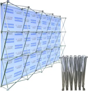 Portable Backdrop Booth Frame 8'x8' Pop Up Display Stand Aluminum Tension Fabric Trade Show Exhibit Display Booth Frame Stand Banner Show Frame (Stand ONLY)