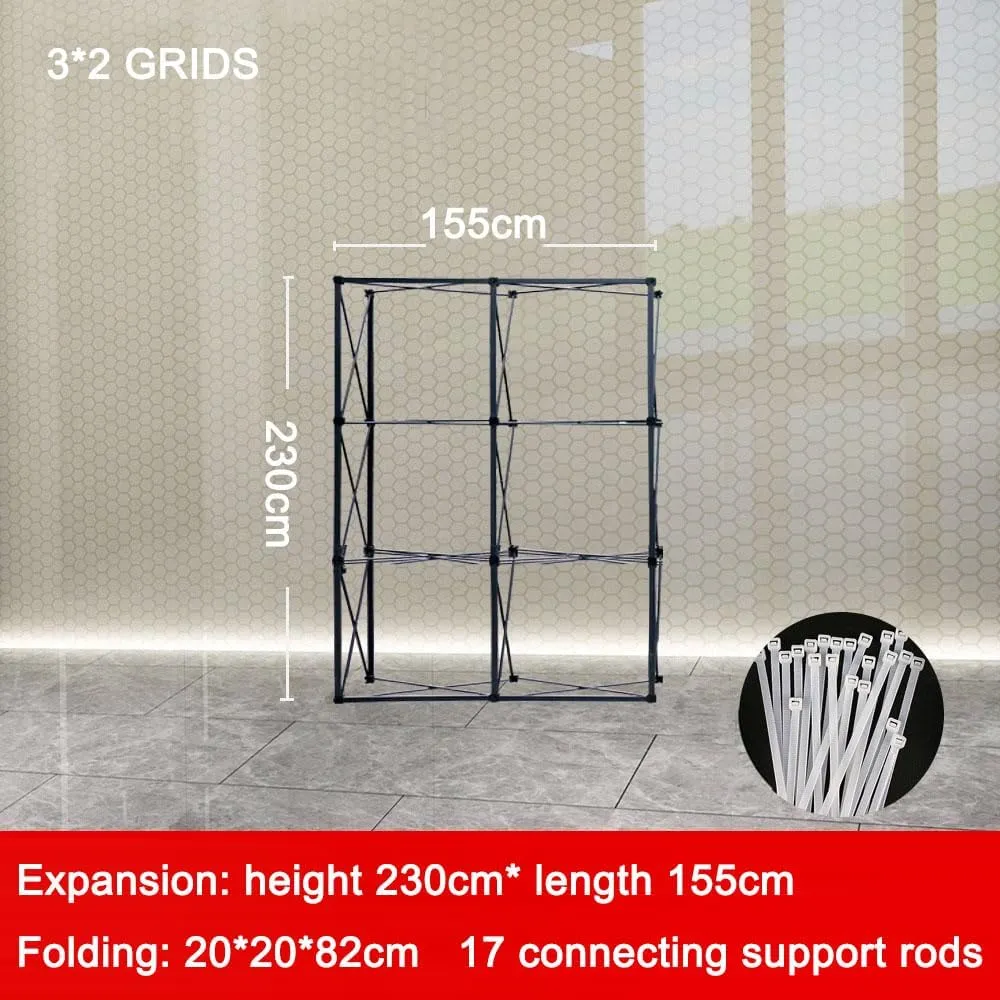 Portable Backdrop Booth Frame, Tension Fabric Trade Show Exhibit Display Booth Backdrop Stand Pop Up Trade Show Display Stand with Carrying Bag Banner Show Frame Stand for Business Advertising Event