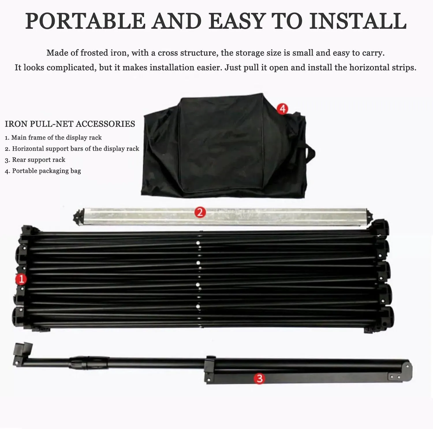Portable Backdrop Booth Frame, Tension Fabric Trade Show Exhibit Display Booth Backdrop Stand Pop Up Trade Show Display Stand with Carrying Bag Banner Show Frame Stand for Business Advertising Event