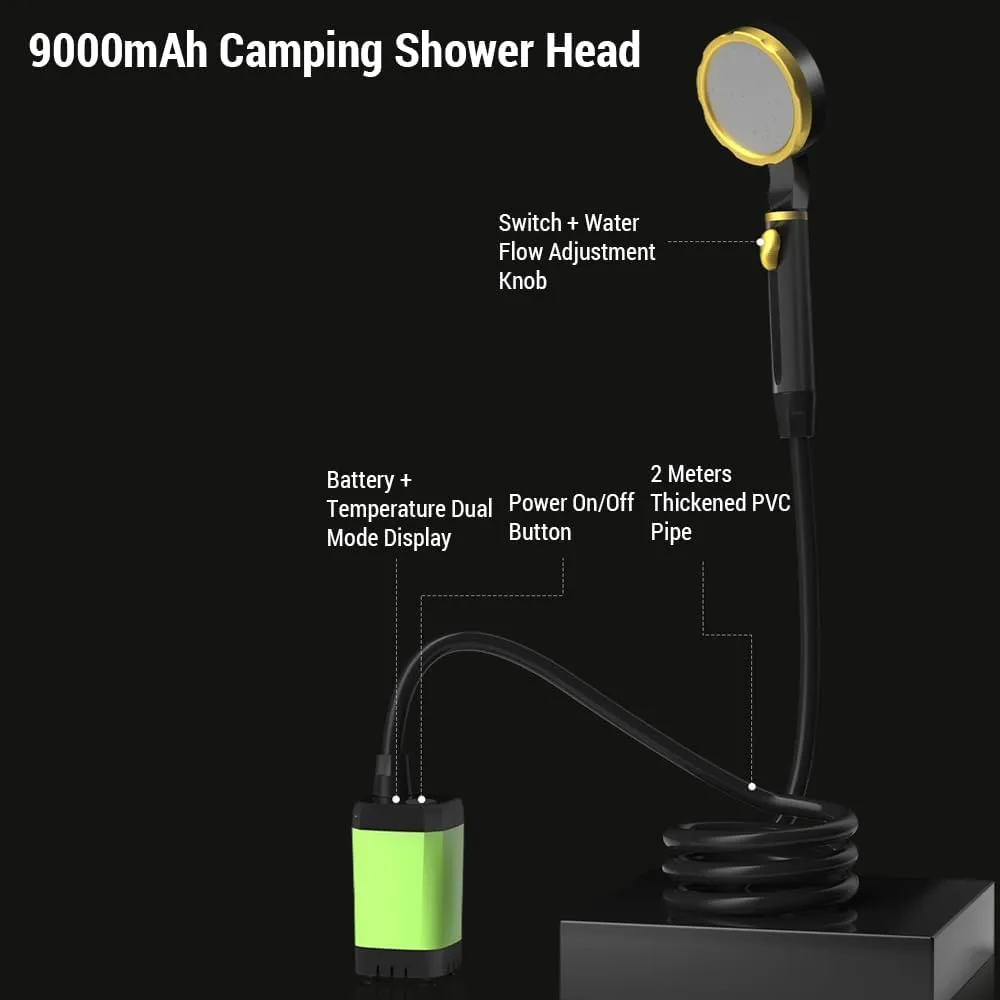 Portable Camping Shower Pump able Electric Shower Pump with Intelligent Digital Display