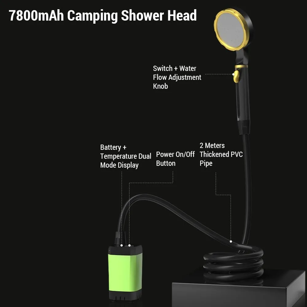 Portable Camping Shower Pump able Electric Shower Pump with Intelligent Digital Display