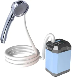 Portable Cordless Camping Shower Electric Shower Pump Reable Shower Large acity Hiking Traveling Shower Digital Display Bathe