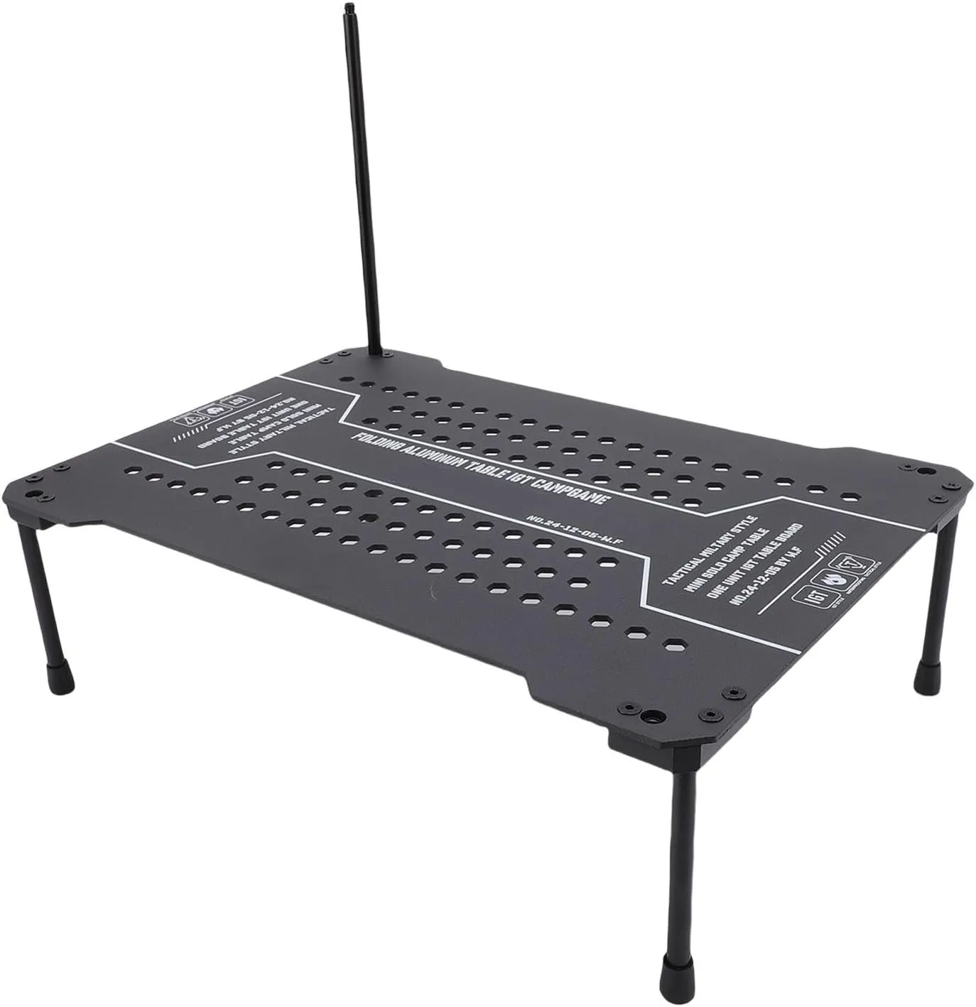 Portable IGT Table with Storage Bag, Folding Camping Table and BBQ Grill with Desk Extension and Lantern Stand for Outdoor Barbecue Camping Cooking Travel Picnic