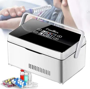 Portable Insulin Cool Box Medication Refrigerator for Medicines Mini Intelligent Electric Fridge Cool Bag Thermostat for Medical Cooler Bag for Travel (Battery Not Included)