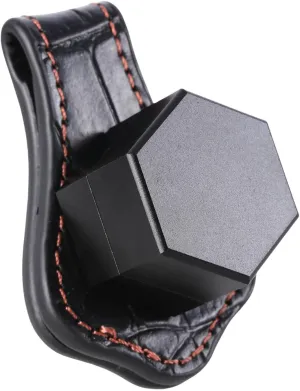 Portable Leather Chalk Bag Chalk Clip Hexagon Pool Cue Chalk Holder with Belt Clip Snookers Tool Accessory