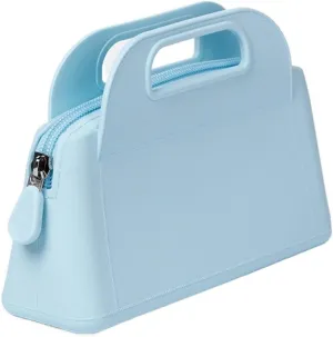 Portable Makeup Bag Silicone Beach Bag Portable Silicone Storage Bag(Blue)