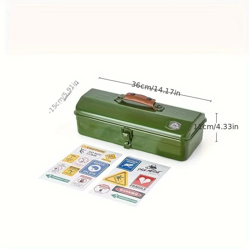 Portable Metal Tool Box with Stickers