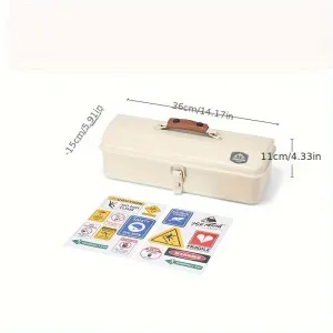 Portable Metal Tool Box with Stickers