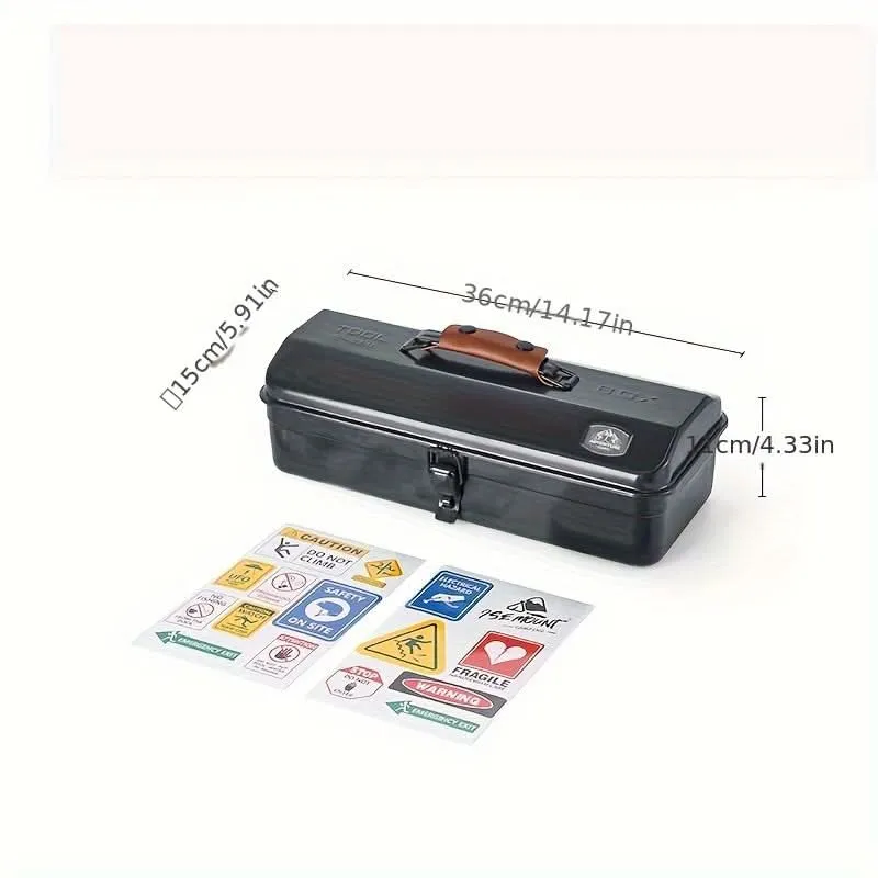 Portable Metal Tool Box with Stickers