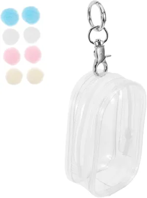 Portable Mini Doll Bag Clear Transparent Storage Case with Keychain for Mini Figures Lightweight Outdoor Hanging Container for Dolls Collectibles