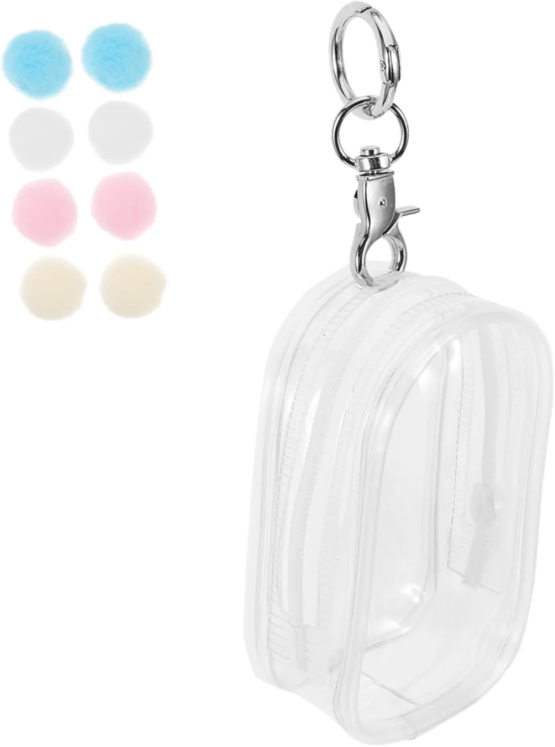 Portable Mini Doll Bag Clear Transparent Storage Case with Keychain for Mini Figures Lightweight Outdoor Hanging Container for Dolls Collectibles