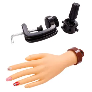 Portable Nail Display Hand Model Stand Practice Hand Trainer for Manicure with Bendable Fingers