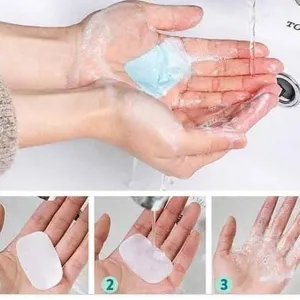 Portable travel disinfectant paper soap