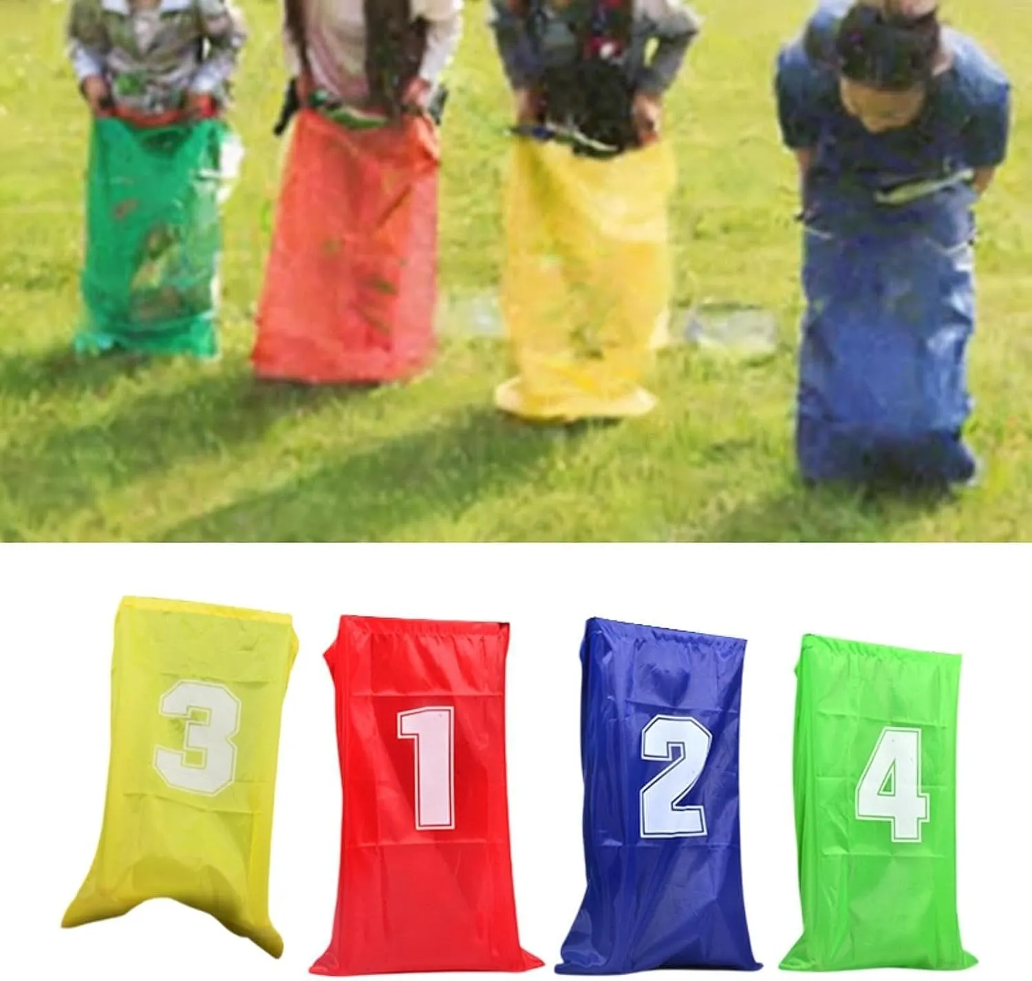 Potato Sack Race Bag,Jumping Bag,Childrens Party Supplies,Multipurpose Legged Relay Race,Kids Activity Jump Sack for Carnival, 4 Pieces