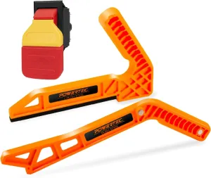 POWERTEC 72103 Safety Paddle Switch and 2pc Deluxe Push Sticks, Dual Voltage 120/ 230V Smart Switch Fits Table Saw, Router Table, Drill Press, Bench Saw, Band Saw, Dust Collectors