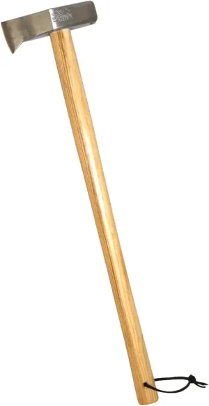Prandi Axes German C45 Forged Carbon Steel Splitting Maul-Hickory Handle with Leather String - Ideal for Firewood, Splitting, and Chopping - 35.43" L x 8.27" W, 3500g Head 3.015.35.7.CH - No Sheath