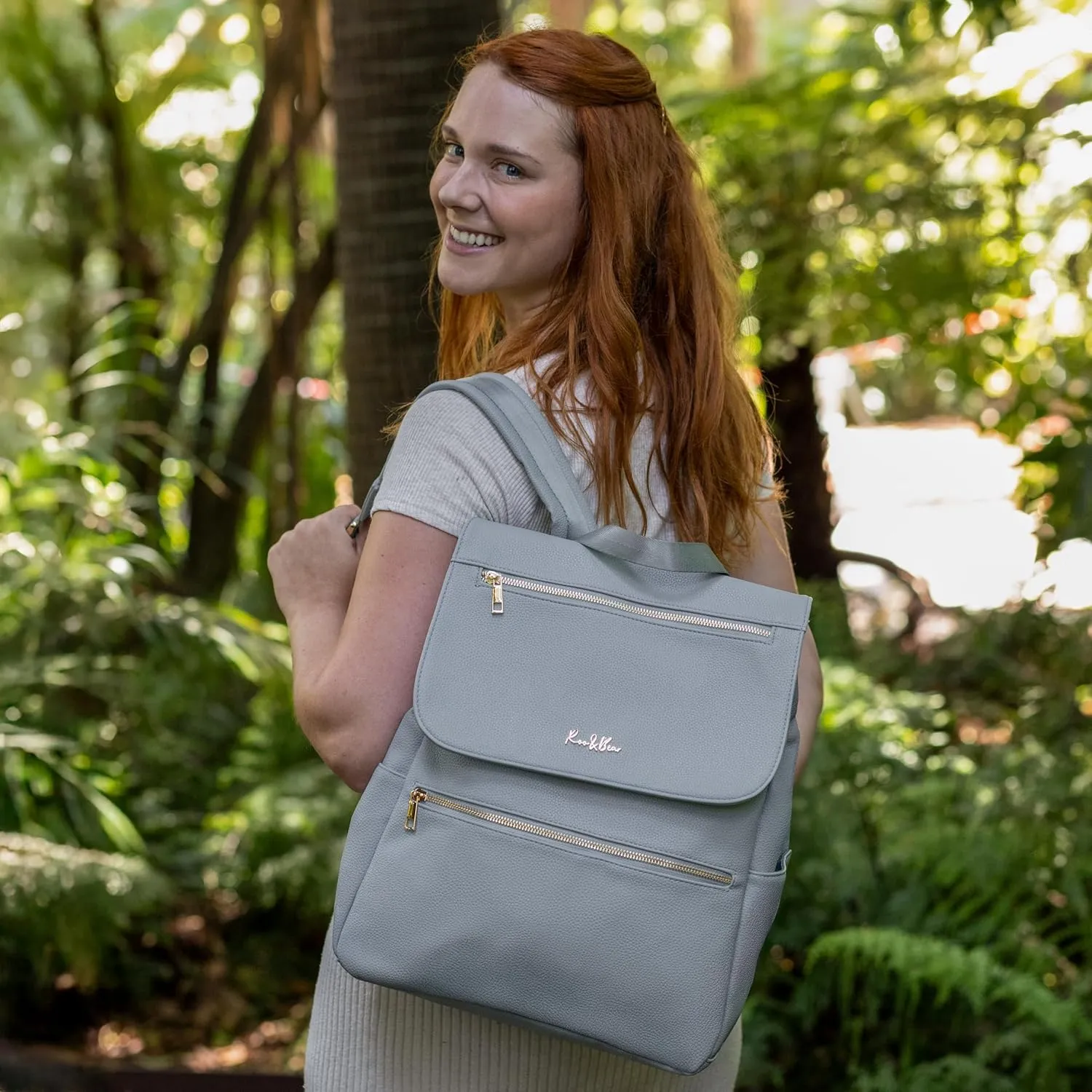 Premium Vegan Leather Diaper Bag Backpack – Large Designer Baby Bag, Stylish Diaper Backpack with Stroller & Crossbody Straps & Multiple Compartments (Powder Blue)