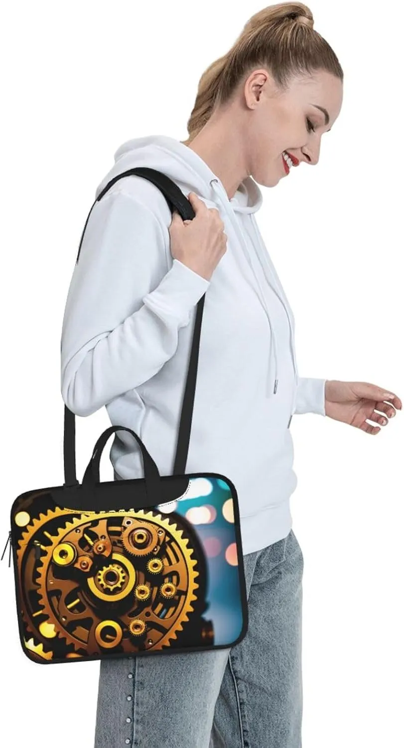 Print Flowers Laptop Shoulder Bag Notebook Computer Case Briefcase With Shoulder Straps And Handle