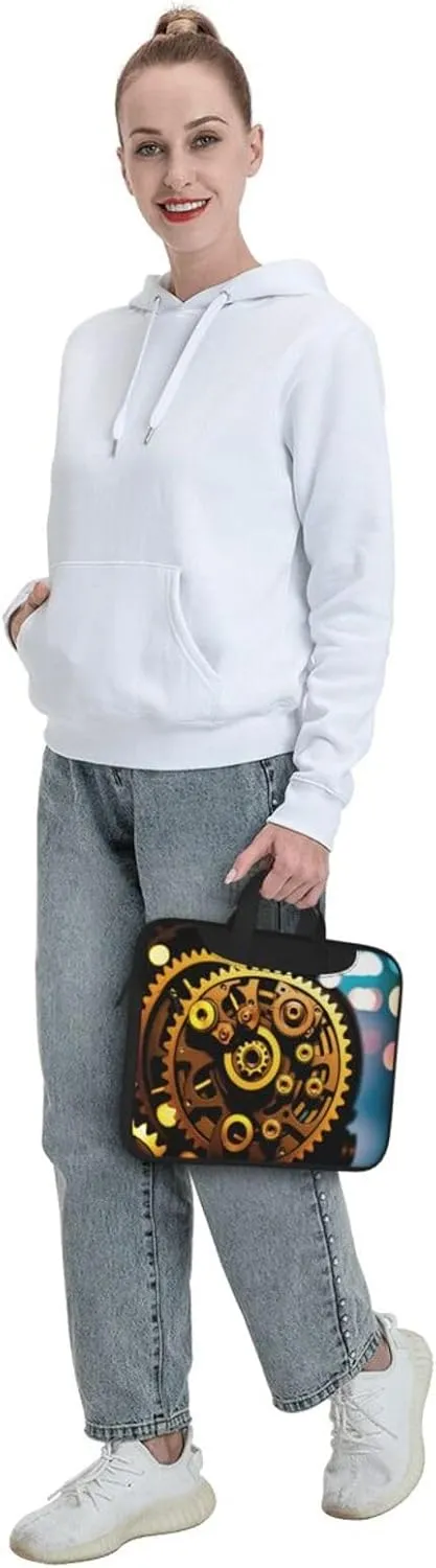 Print Flowers Laptop Shoulder Bag Notebook Computer Case Briefcase With Shoulder Straps And Handle