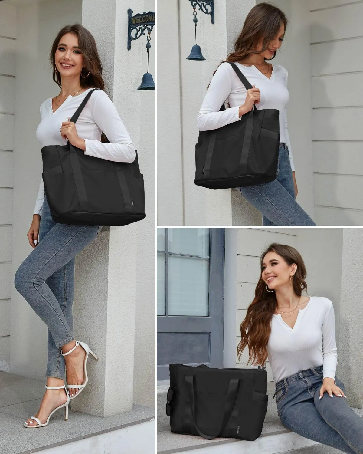 Prite Tote Bag for Women Weekender Bag with Laptop Compartment for Work Nurse Travel Gym