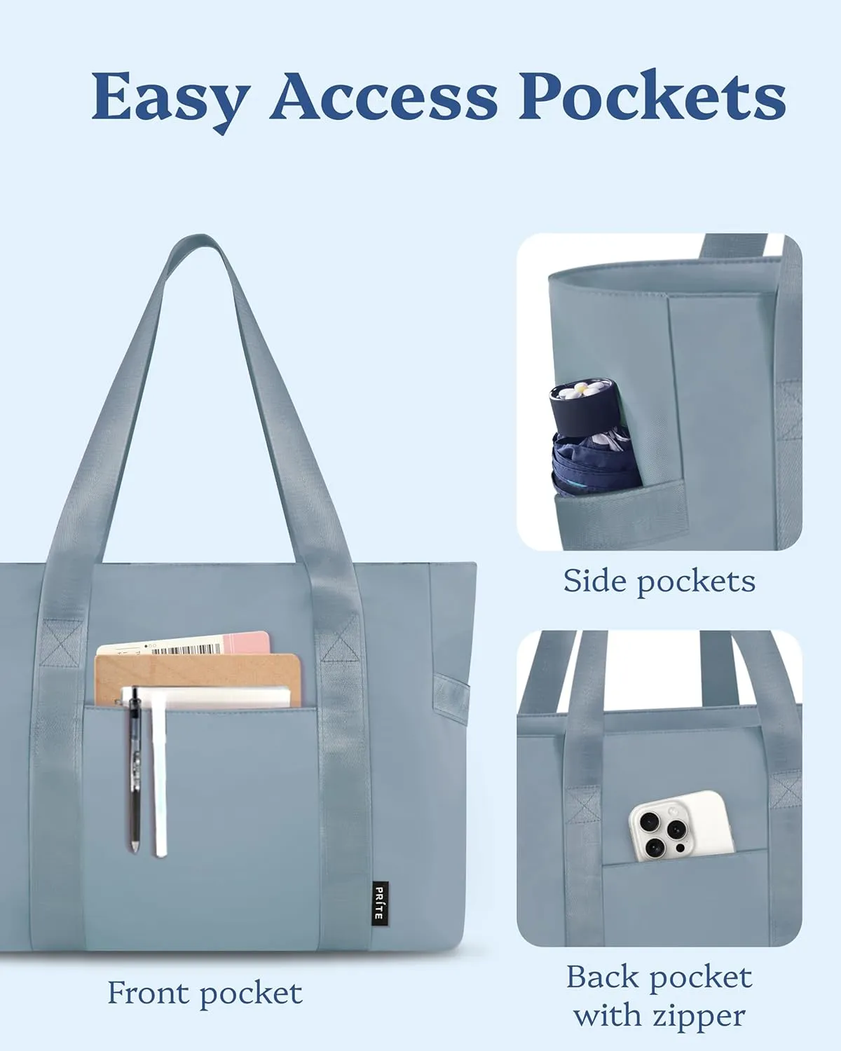 Prite Tote Bag for Women Weekender Bag with Laptop Compartment for Work Nurse Travel Gym
