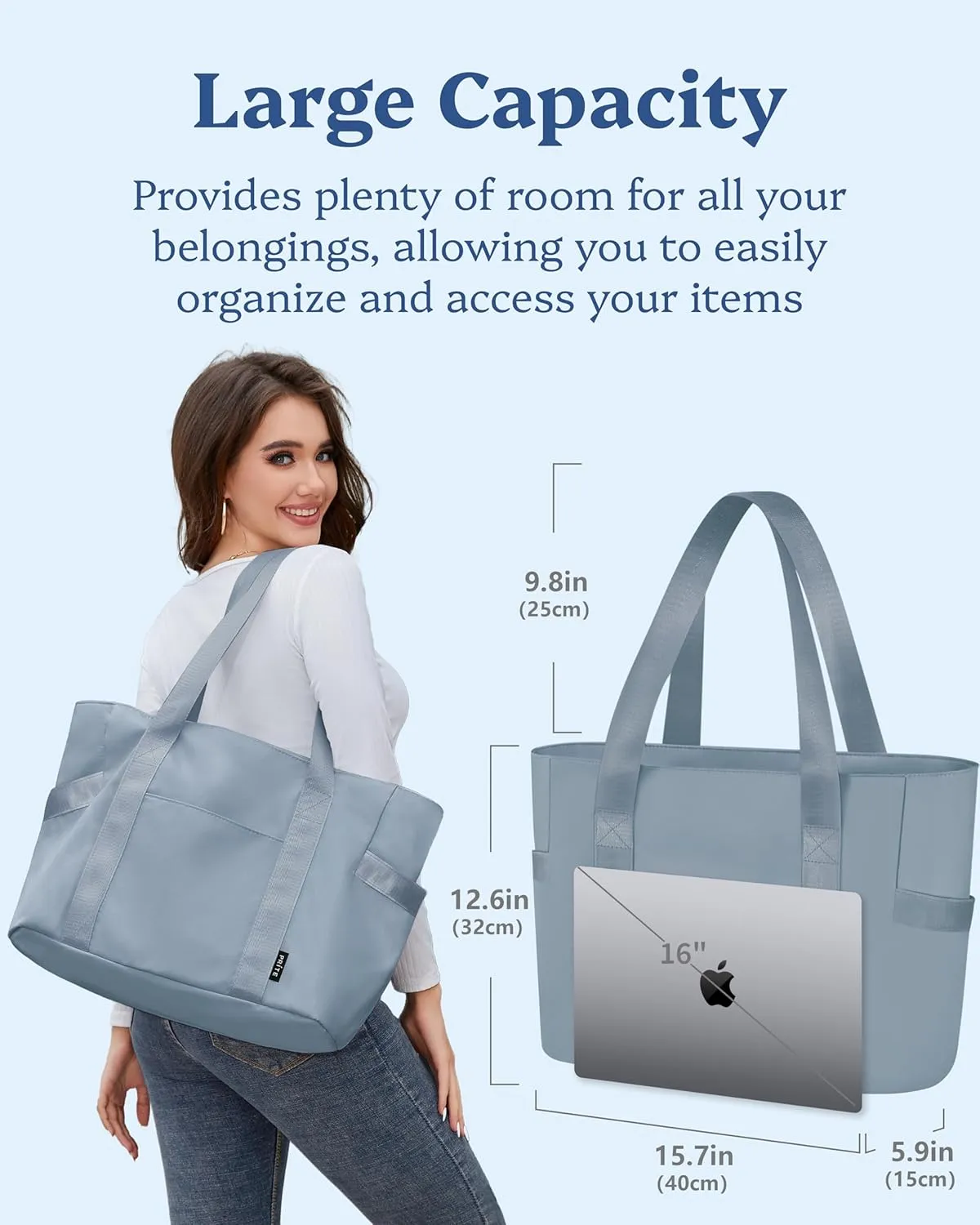 Prite Tote Bag for Women Weekender Bag with Laptop Compartment for Work Nurse Travel Gym
