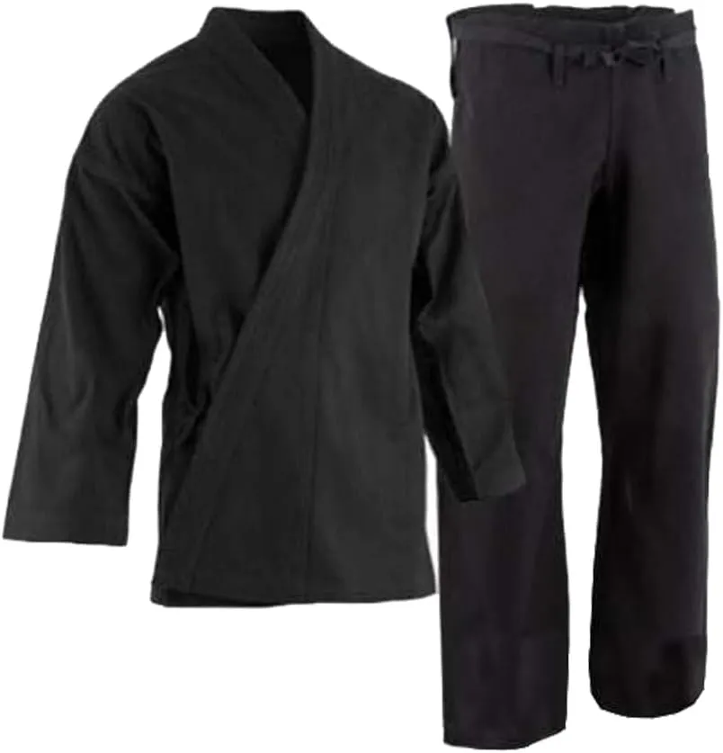 Professional Kimono - Heavyweight Karate Canvas Uniform - 100% Advanced Cotton Karate Gi 12 oz Adult and Kids Black