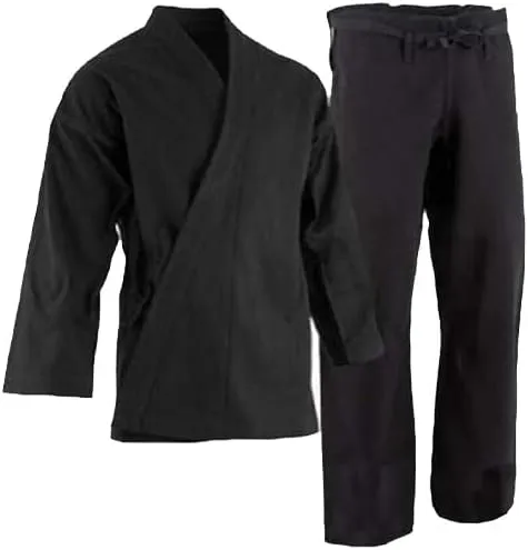 Professional Kimono - Heavyweight Karate Canvas Uniform - 100% Advanced Cotton Karate Gi 14 oz Adult and Kids Black