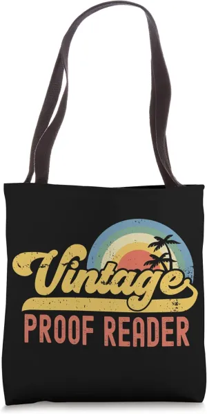 Proof Reader Vintage Sunset Profession Retro Job Title Tote Bag