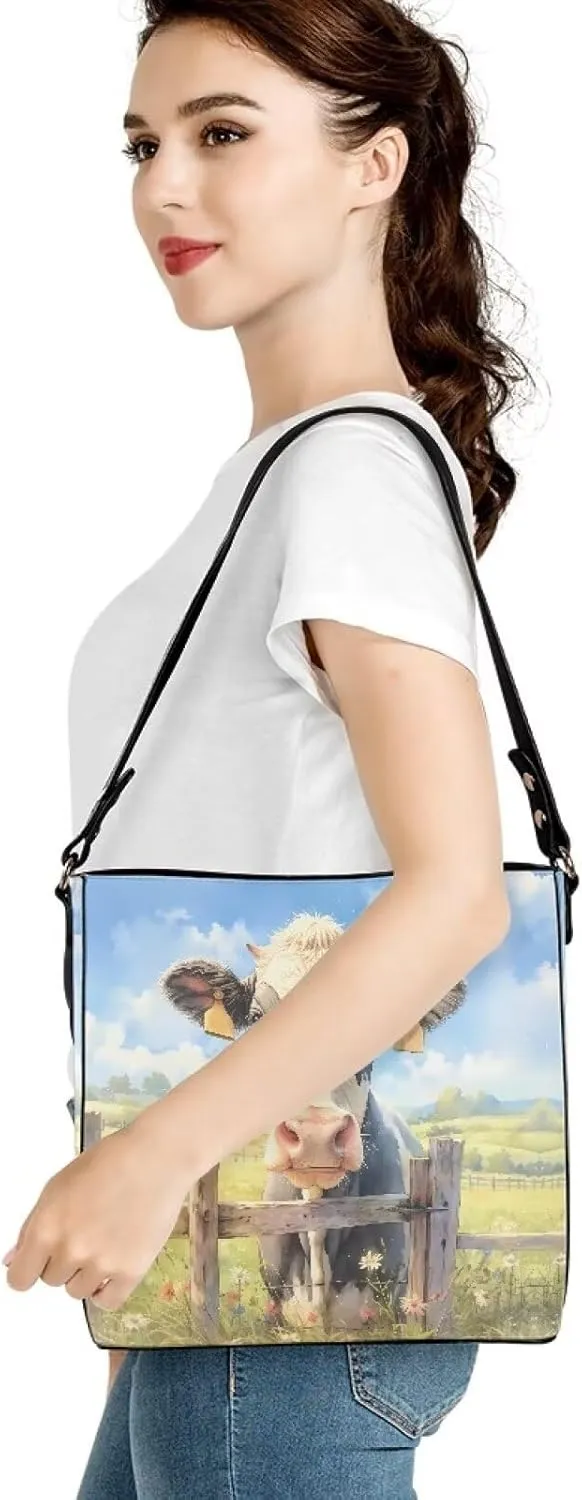 PU Leather Purse for Women Vintage Floral Bucket Tote Bag Crossbody Hobo Handbag, Skulls Satchel Shoulder Tote Bags