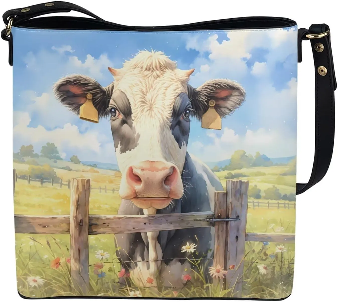 PU Leather Purse for Women Vintage Floral Bucket Tote Bag Crossbody Hobo Handbag, Skulls Satchel Shoulder Tote Bags